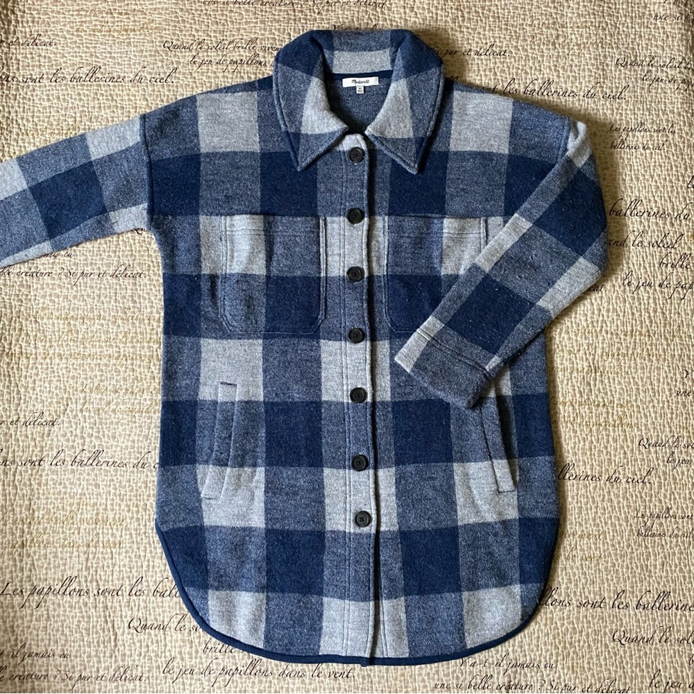 Madewell (Re)sponsible Boiled Wool Sweater Jacket in Buffalo Check
